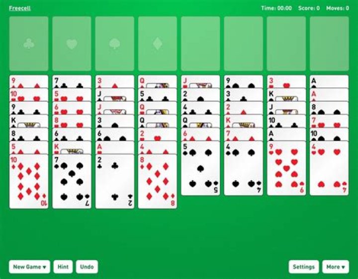 Freecell green felt solitaire graphicgross