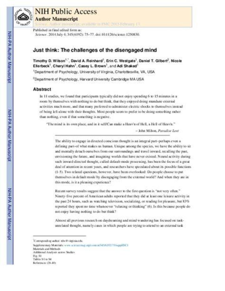 (PDF) Just think The challenges of the disengaged mind nicole