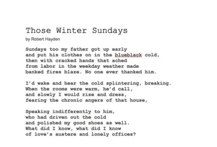Those Winter Sundays